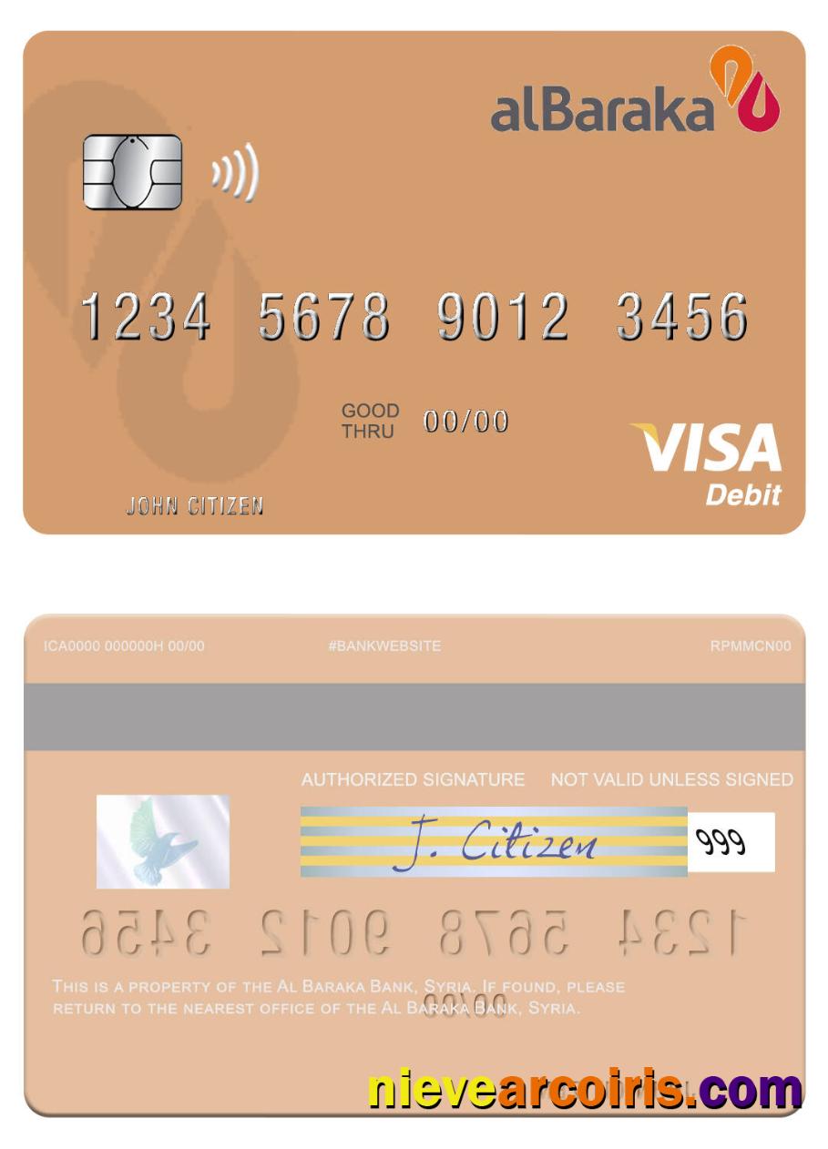 Syria Al Baraka Bank visa debit card